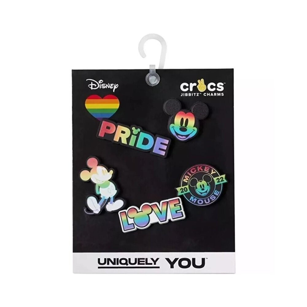 Crocs Jibbitz Disney Rainbow Celebration Uniquely You 5 Pk Shoe Charms LGBTQIA+